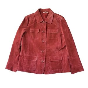 EUC vintage geniune leather St John Bay women's red jacket, coat, XL like new